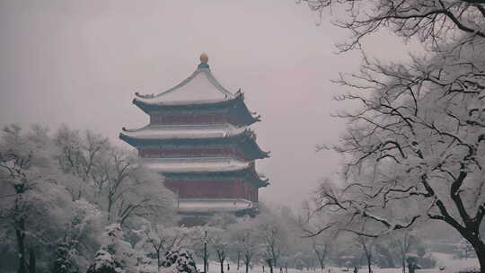 北京冬天雪景