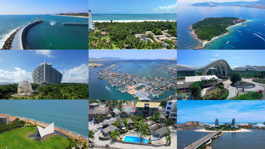海南三亚陵水万宁文昌儋州航拍合集4K高清在线视频素材下载