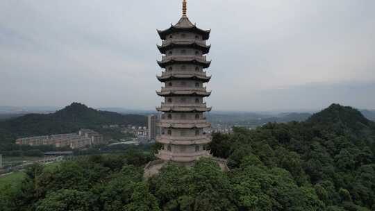 江西宜春禅都文化博览园崇圣禅寺航拍