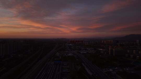 航拍 初冬 秋天 北方 大景 空境