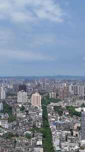 竖版航拍四川乐山城市建设乐山大景