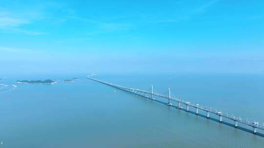 港珠澳大桥航拍海洋海上桥梁中国跨海大桥视频素材模板下载