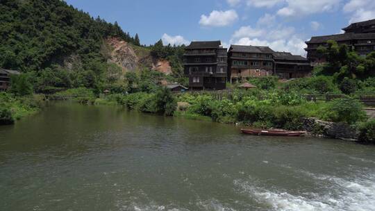 三江侗族程阳八寨古村落田园风光特写 4k