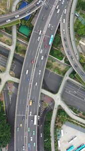 福州城市立交桥公路交通俯瞰车流