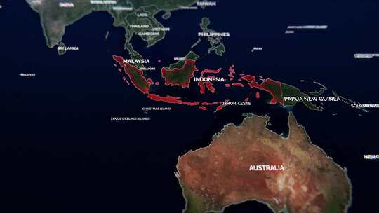 印度尼西亚地图视频素材模板下载