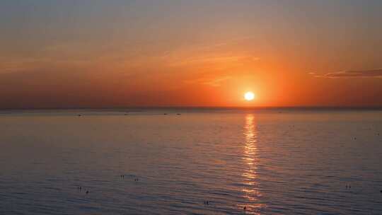 海面太阳升起海上日出