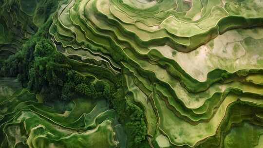 航拍梯田风景