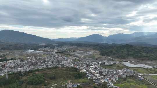 航拍福建龙岩四堡镇