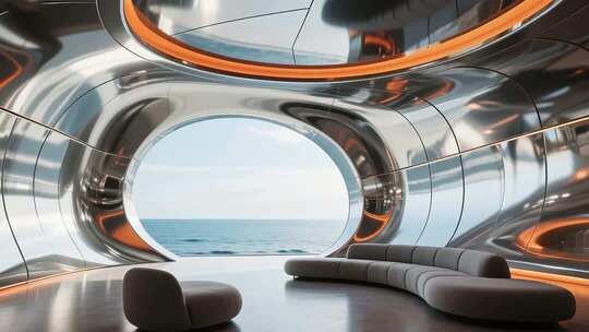 未来感室内海景空间