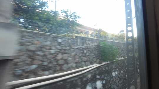 旅途火车高铁窗外风景实拍