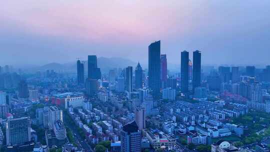 航拍无锡夜景城市风光