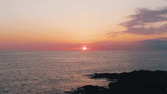 黄金时段，太阳，海景，地平线