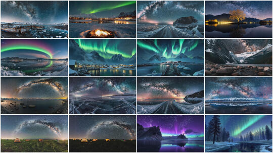 绝美星空银河自然风光延时摄影素材高清在线视频素材下载