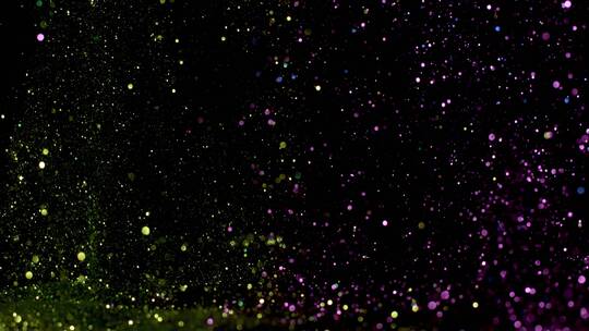 黄绿紫多彩粒子颗粒光斑闪烁