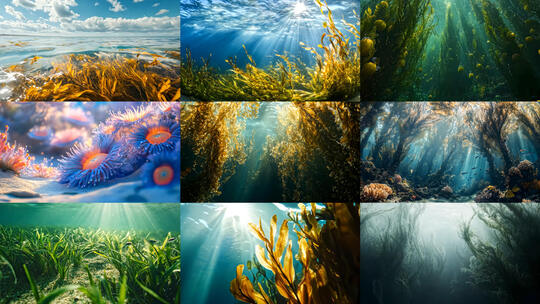 海洋海底植物水族馆海洋馆生态环境