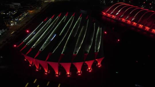 上海东方体育中心夜景4K航拍