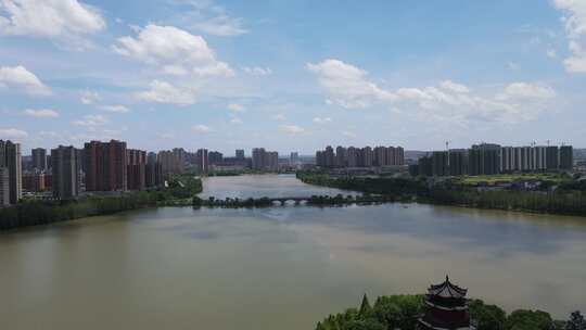 江西抚州梦湖景区航拍