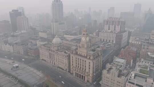上海外滩 海关大楼 万国建筑航拍