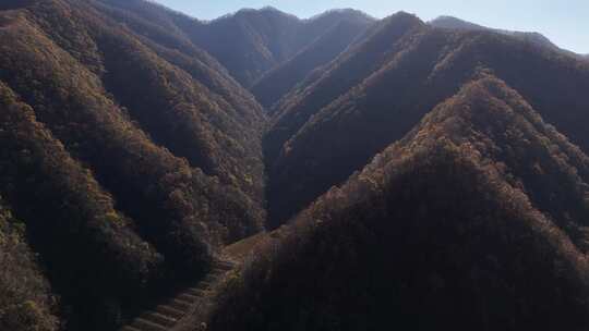 航拍秦岭秋季风景