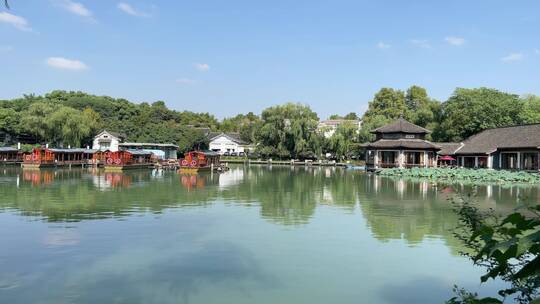 4k 杭州西湖中式园林风景