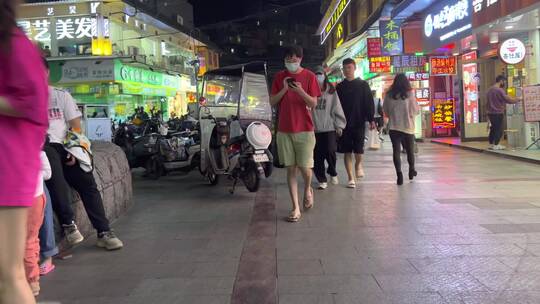 短视频素材-广州街景随拍夜市闹市