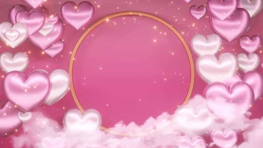 粉色的爱心屏幕动画情人节主题