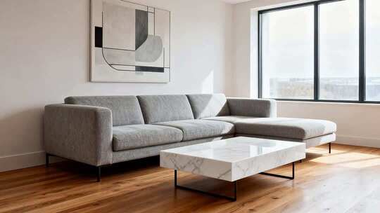 现代客厅沙发茶几室内场景