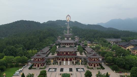 航拍江西九江庐山5A景区东林大佛