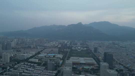 航拍泰安风光泰安清晨泰安大景