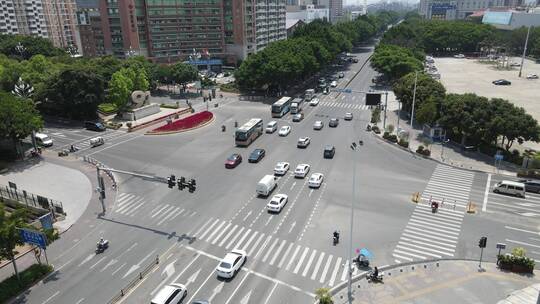 航拍福建泉州城市交通高架桥