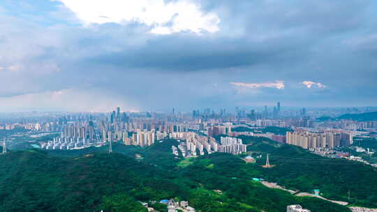 4k长沙大气城市全景航拍延时