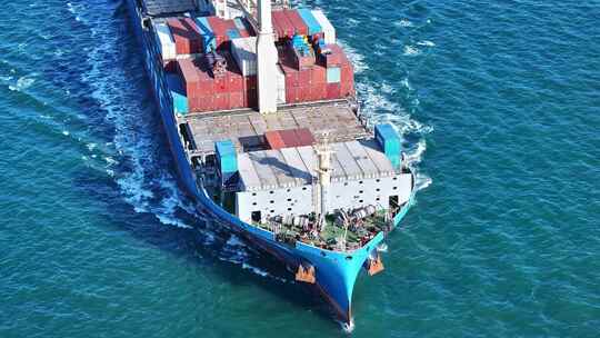 轮船集装箱船货轮航拍视频素材模板下载