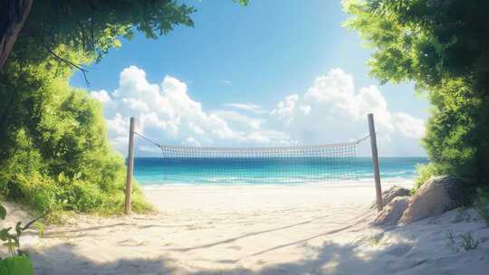 海滩排球的夏日风情