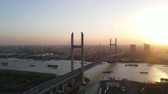 上海闵浦大桥4K航拍原素材