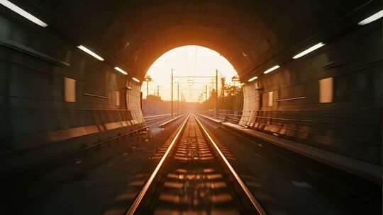 地铁隧道交通穿梭概念视频