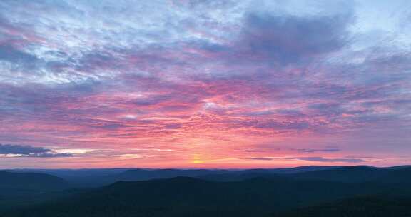 汗马国家级自然保护区 夕阳夕照