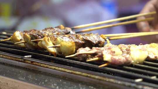 烧烤 烤羊肉串 羊肉 美食 夜宵 夜生活