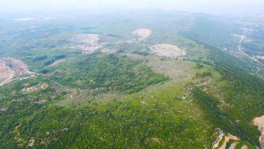 航拍于山飞机场山体恢复治理视频素材模板下载