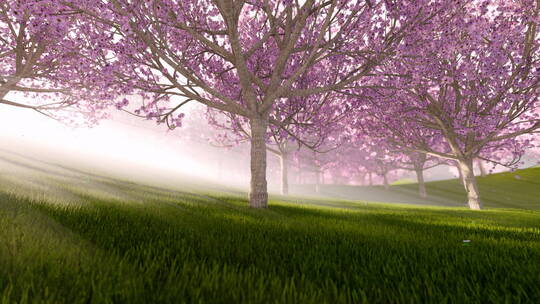树上开满紫色的花