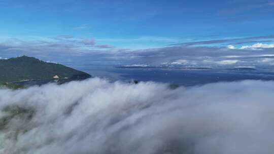 南澳岛清晨云海海上岛屿大海海洋航拍