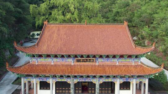 南岳衡山佛教圣地寺庙航拍-宇石禅寺