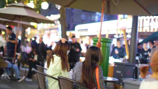 浙江省杭州市拱墅区武林夜市夜晚夜景逛街购