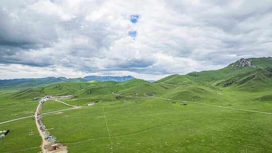 8K草原草甸自然风光高山草原航拍延时