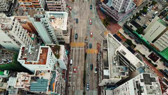 香港深水埗小黄楼街道航拍