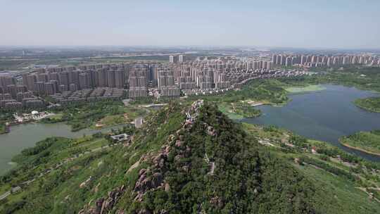 山东济南华山湖风景区航拍