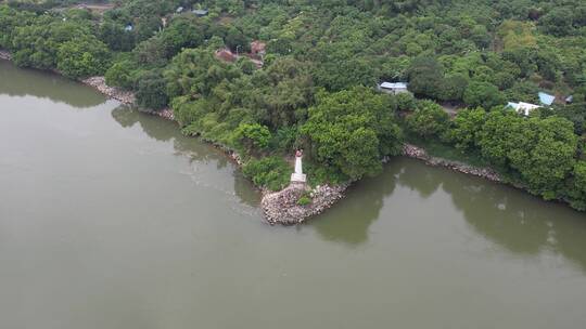 河岸生态景观航拍