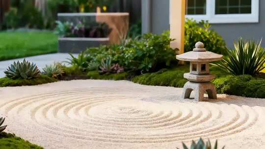 日式庭院枯山水景观