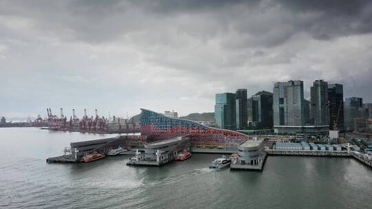 深圳湾深圳南山航拍视频