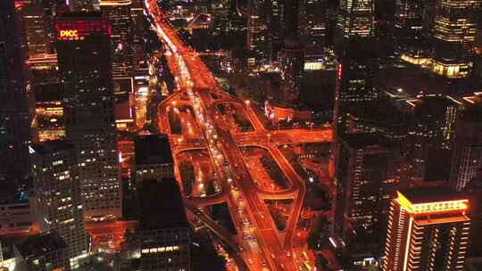 北京航拍国贸夜景CBD北京夜景城市夜景视频素材模板下载
