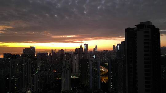 深圳福田夕阳夜景